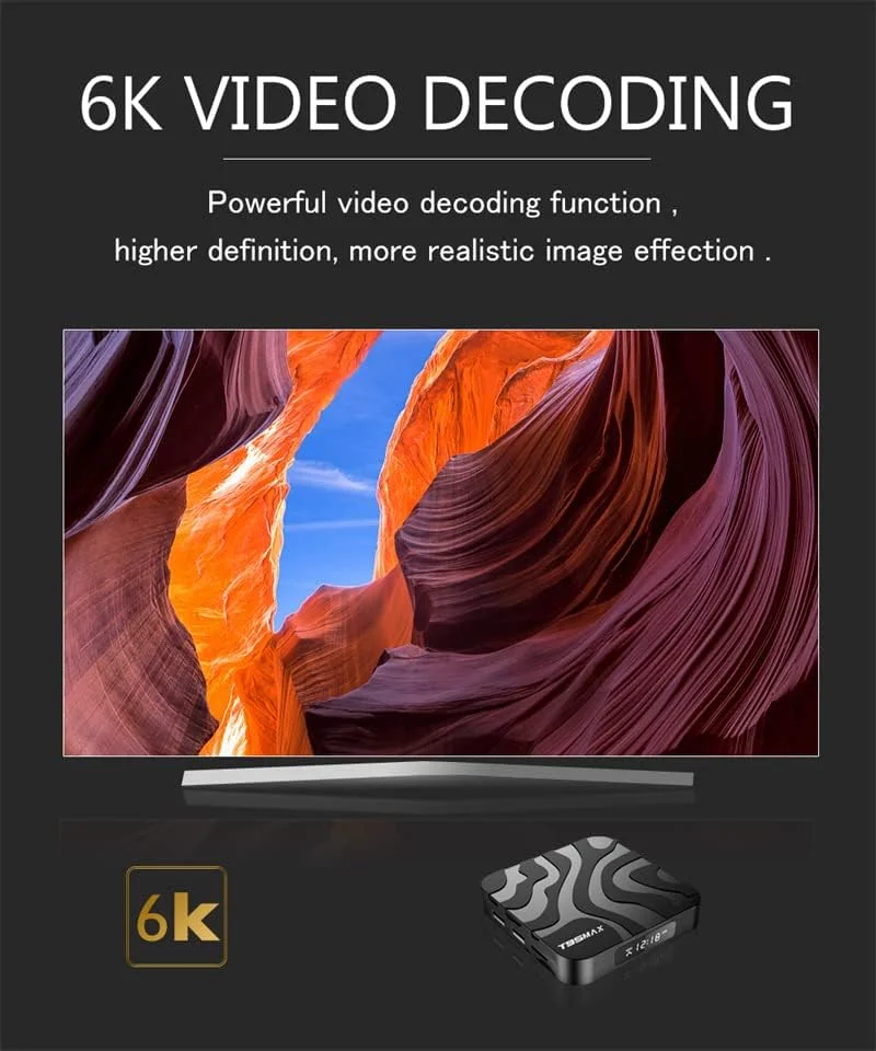 اندروید تی وی باکس 12.0، پخش کننده رسانه 6K با 4 گیگابایت رم و 32 گیگابایت رام، چهار هسته ای H618، پشتیبانی از وای فای دو بانده 2.4G/5G، بلوتوث 4.2/3D/H.265، جعبه تلویزیون هوشمند با مینی کیبورد بی سیم، 2 گیگابایت + 16 گیگابایت