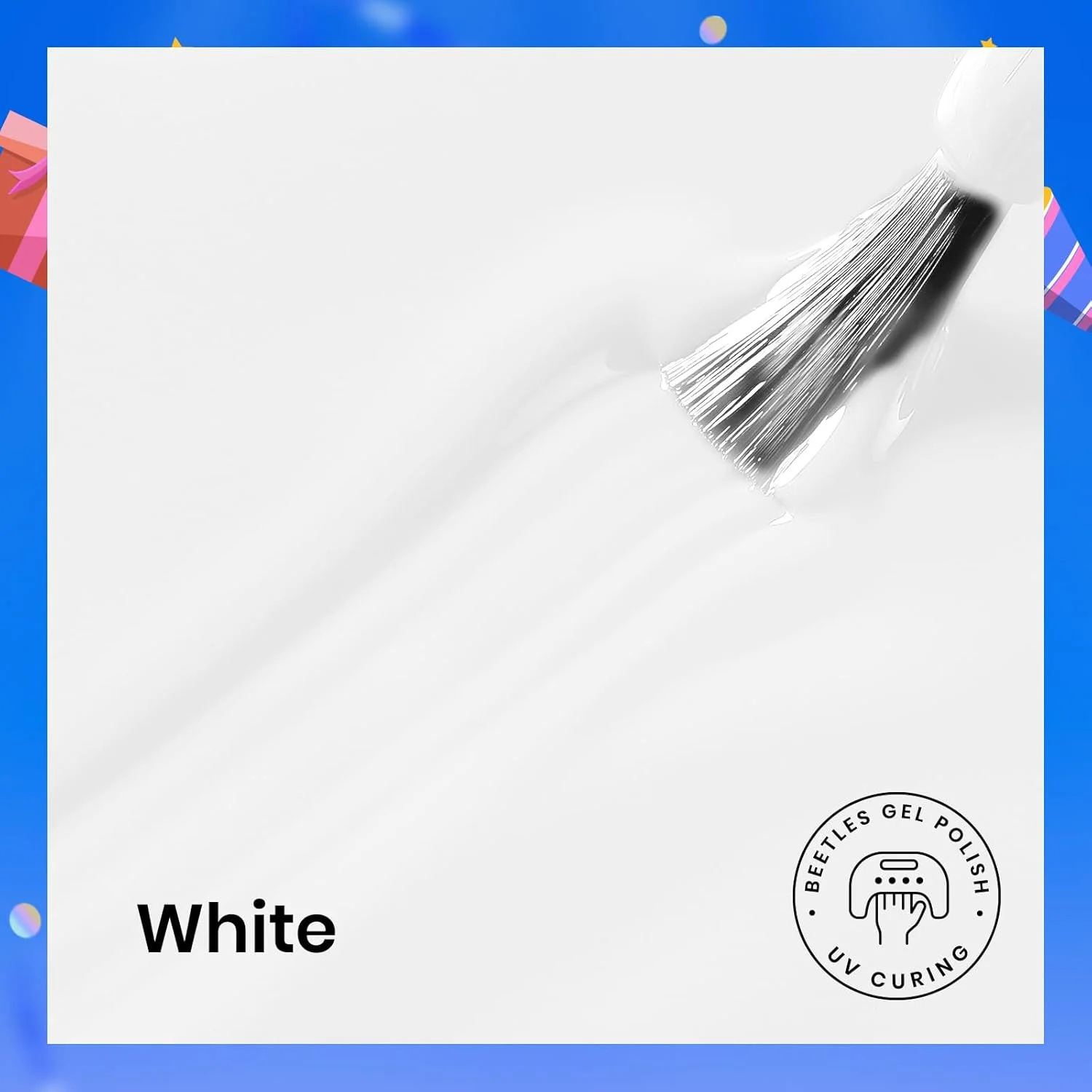 لاک ژل ناخن بیتلز 3 عددی 15 میلی لیتر، تاپ کت و بیس کت بدون نیاز به پاک کردن، لاک سفید برای طراحی ناخن فرانسوی