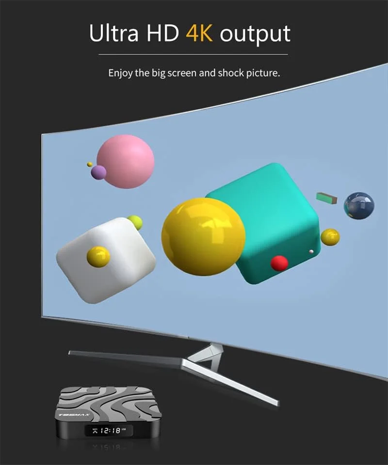 اندروید باکس تلویزیون LIROM 10.0، تی وی باکس هوشمند T95 MAX با پردازنده H618، رم 4 گیگابایت، حافظه داخلی 64 گیگابایت، پشتیبانی از وای فای 2.4G/5.8G، بلوتوث 5.0، LAN، ویدیوی 3D 6K، پخش کننده اندروید تی وی، مینی کامپیوتر گوگل، ست تاپ باکس تلویزیون، 2 گیگابایت رم + 16 گیگابایت حافظه داخلی