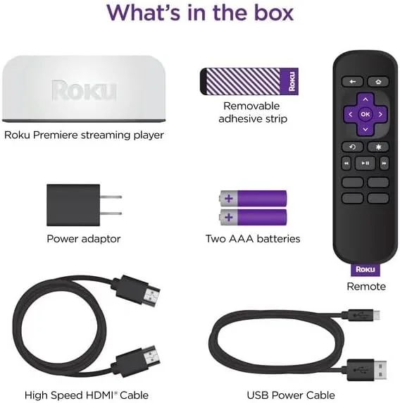 روکو 3920RW-SW Premiere | پخش کننده رسانه ای استریم 4K/HDR با قابلیت Wi-Fi به همراه کابل HDMI پرسرعت ممتاز و ریموت ساده روکو 3920RW-SW Premiere | پخش کننده رسانه ای استریم 4K/HDR با قابلیت Wi-Fi به همراه کابل HDMI پرسرعت ممتاز و ریموت ساده