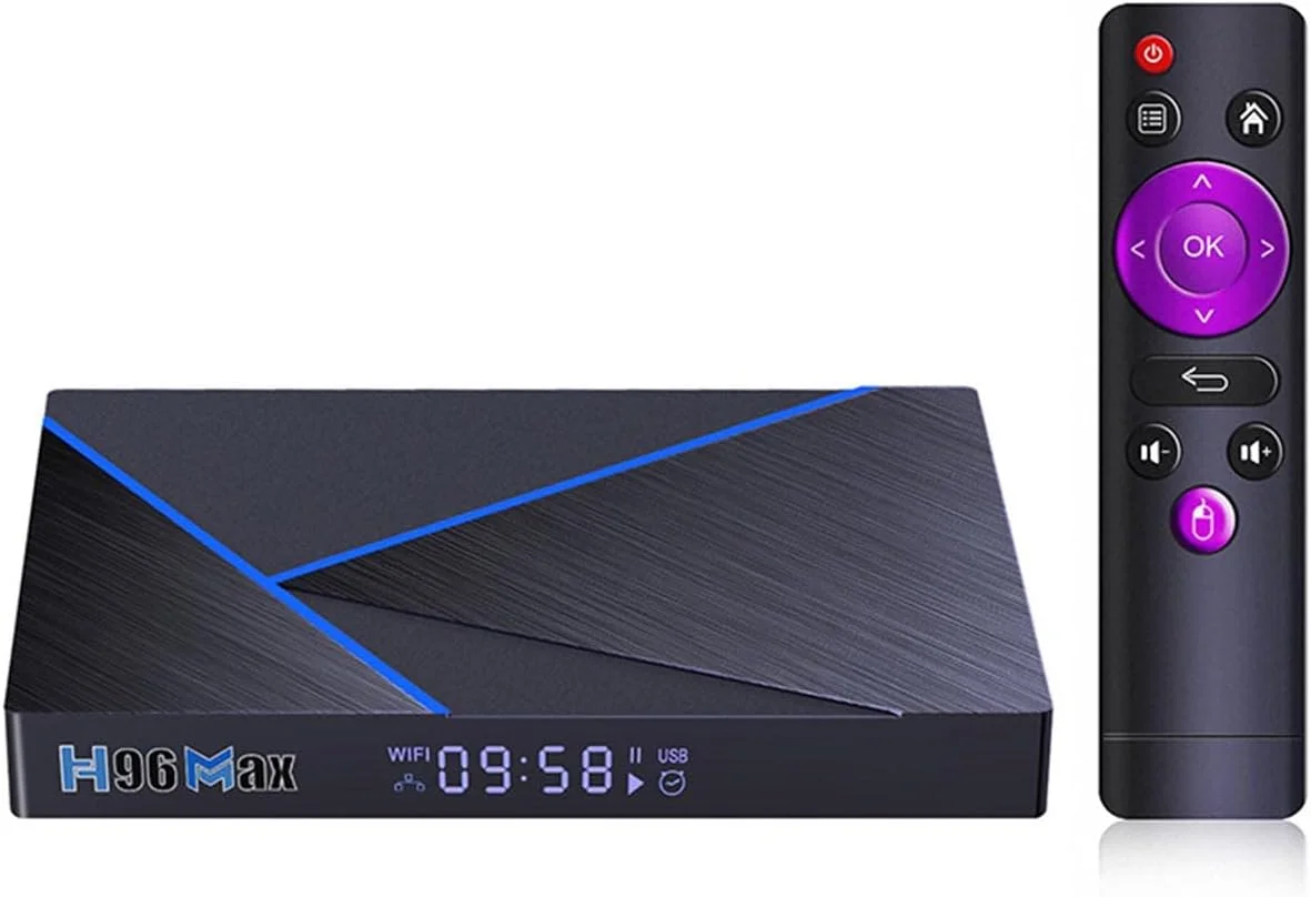 اندروید باکس LIROM مدل 12.0 [رم 8 گیگابایت + رام 64 گیگابایت]، پردازنده 4 هسته ای RK3566 64 بیتی Cortex-A53، خروجی 8K/6K UHD بلوتوث 4.0 و وای فای 2.4G/5G، جعبه هوشمند با ست تاپ باکس 2.4 گیگاهرتزی با نور پس زمینه، 8 گیگابایت + 64 گیگابایت