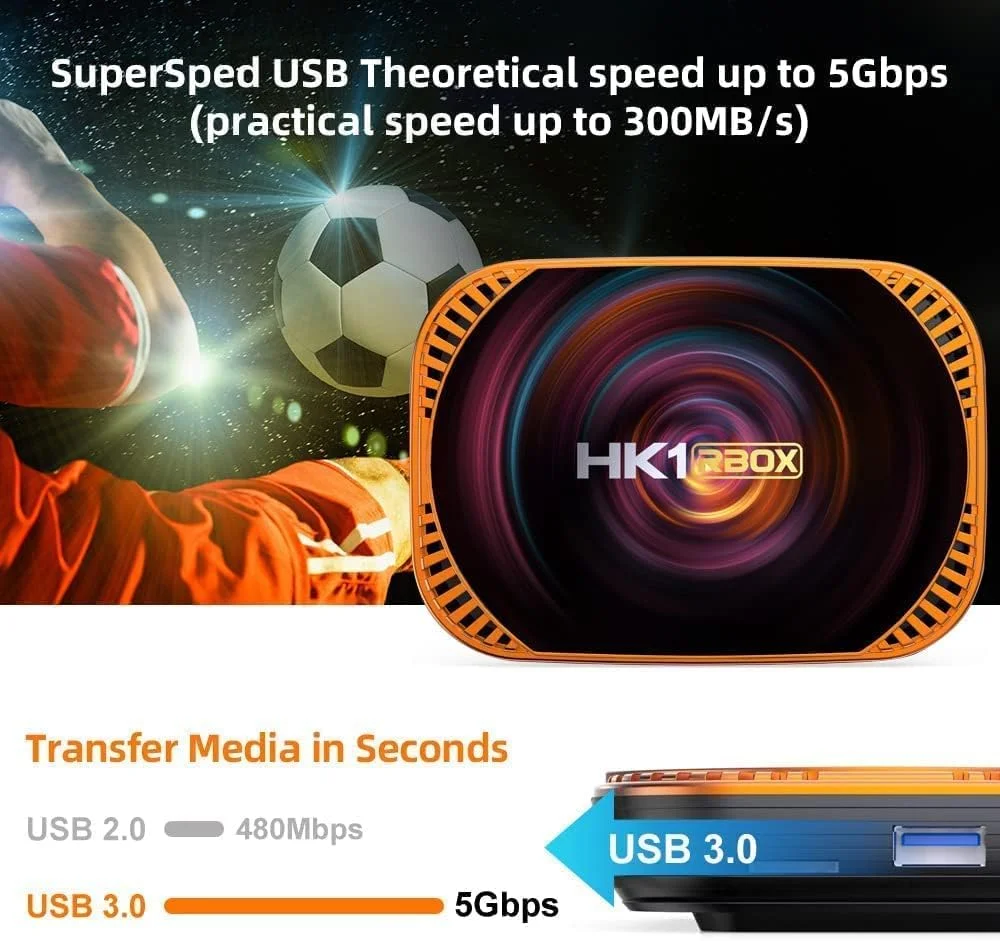 اندروید باکس LIROM مدل TV Box Android 11.0 [4GB 128GB] HK1 RBOX X4 4K/8K، اندروید باکس هوشمند با چیپست Amlogic S905 X4، وای فای دوگانه 2.4G/5G، پورت 100/1000M، دیکود H.265، پورت USB 3.0، ست تاپ باکس، 4 گیگابایت + 32 گیگابایت