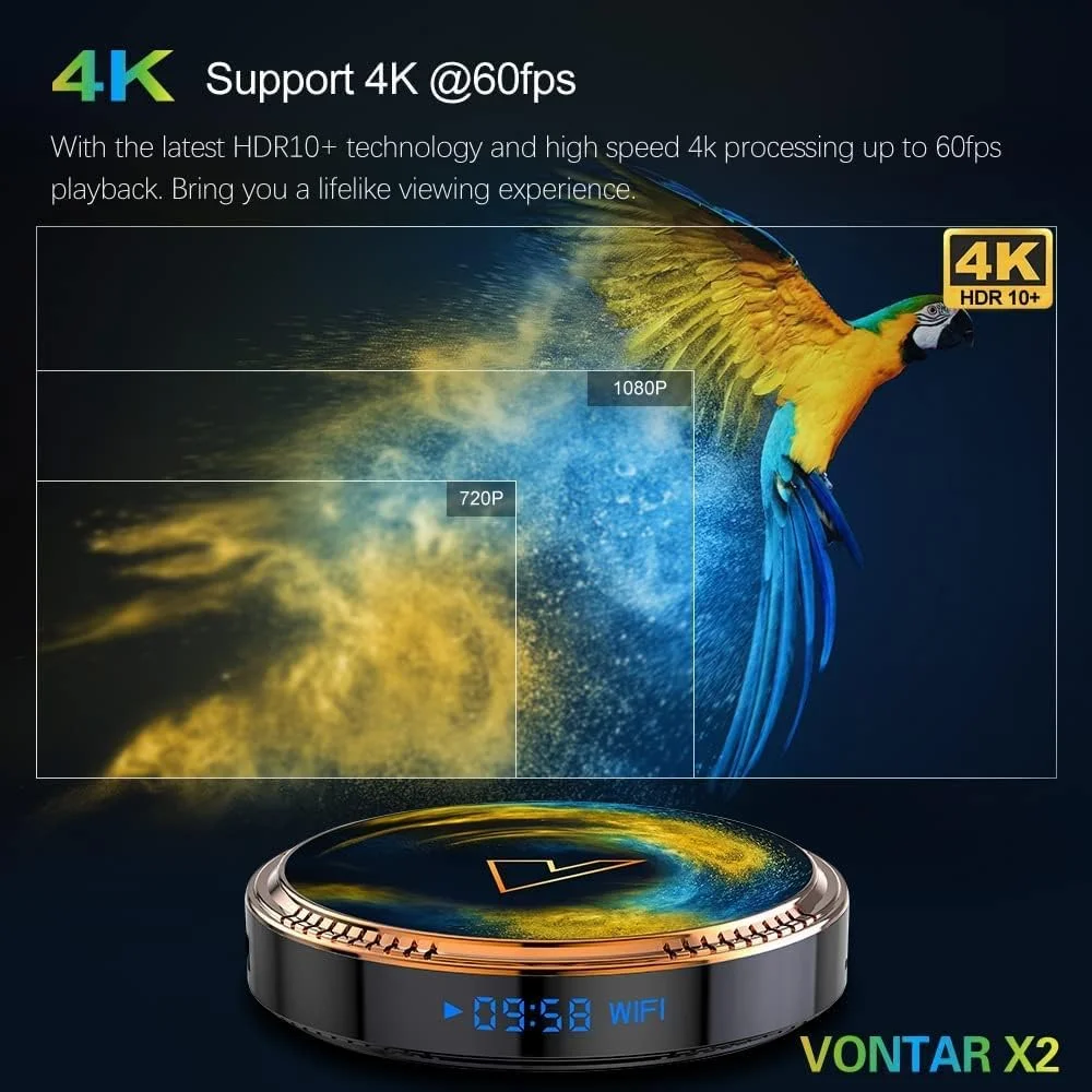 اندروید باکس 11.0 LIROM، VONTAR X2 Amlogic S905W2 چهار هسته ای 64 بیتی ARM Corter-A35 CPU، پشتیبانی از دوگانه وای فای 2.4G/5G Ultra HD 4K 100M Enternet BT4.0 ست تاپ باکس، 4 گیگابایت + 64 گیگابایت اندروید باکس 11.0 LIROM، VONTAR X2 Amlogic S905W2 چهار هسته ای 64 بیتی ARM Corter-A35 CPU، پشتیبانی از دوگانه وای فای 2.4G/5G Ultra HD 4K 100M Enternet BT4.0 ست تاپ باکس، 4 گیگابایت + 64 گیگابایت