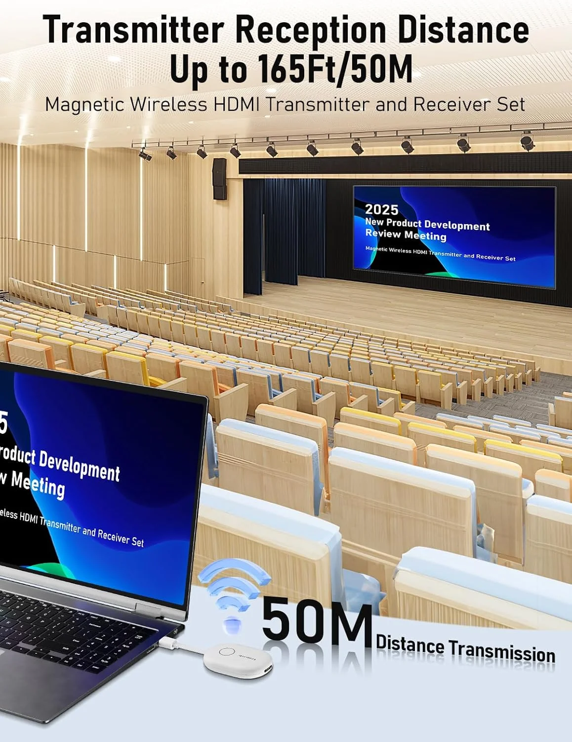 فرستنده و گیرنده HDMI بی سیم Lemorele، باتری 2000 میلی آمپر ساعتی، 8 فرستنده برای 1 گیرنده، برد 50 متری، Full HD 1080P، سازگار با PC/TV/پروژکتور، برای کنفرانس ها و کلاس ها فرستنده و گیرنده HDMI بی سیم Lemorele، باتری 2000 میلی آمپر ساعتی، 8 فرستنده برای 1 گیرنده، برد 50 متری، Full HD 1080P، سازگار با PC/TV/پروژکتور، برای کنفرانس ها و کلاس ها