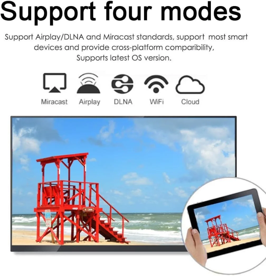 آداپتور دانگل نمایشگر HDMI بی سیم، آداپتور انتقال تصویر بی سیم، توسعه دهنده بی سیم HDMI ویدئو/صوتی/فایل رسانه ای استریم از لپ تاپ، کامپیوتر، تلفن هوشمند به پروژکتور مانیتور HDTV