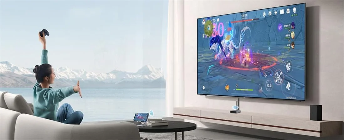 دانگل آداپتور نمایشگر HDMI بی سیم 4K، انعکاس صفحه نمایش، توسعه دهنده فایل/صوتی/تصویری رسانه ای از لپ تاپ، کامپیوتر، تلفن هوشمند به پروژکتور مانیتور HDTV