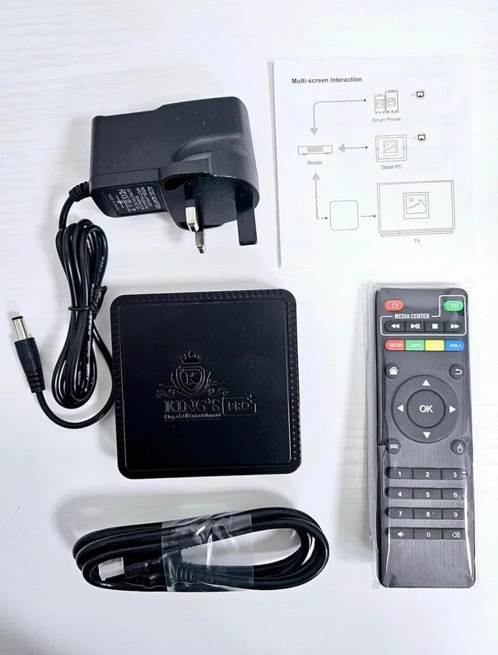 کینگز پرو تی وی باکس 2025، دسترسی رایگان به تمام کانال ها، پشتیبانی از شبکه 5 گیگاهرتز، رم 32 گیگابایت، حافظه 512 گیگابایت، اندروید 14، دسترسی به تمام کانال های ورزشی.