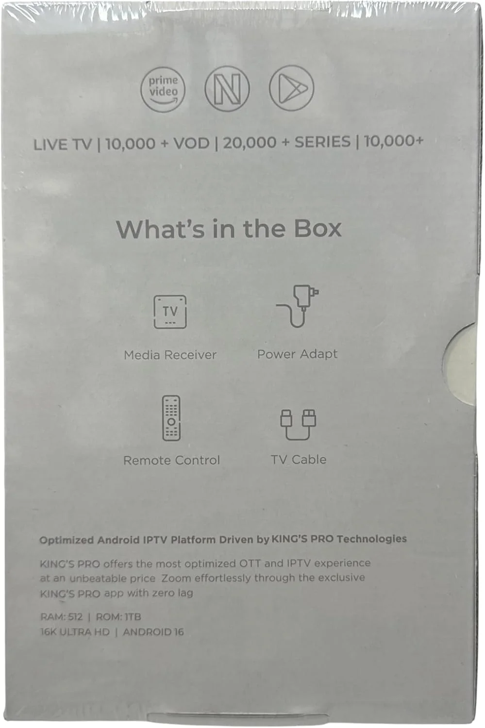 اندروید باکس King's Pro+، پشتیبانی از ویدئو 14K، نسخه ویژه 2025، همراه با ریموت کنترل و HDMI