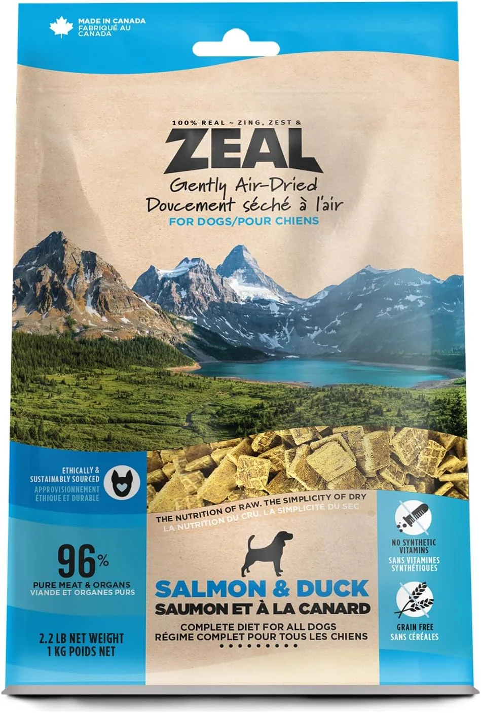 غذای خشک سگ با طعم سالمون خشک شده Zeal - وزن 1 کیلوگرم
