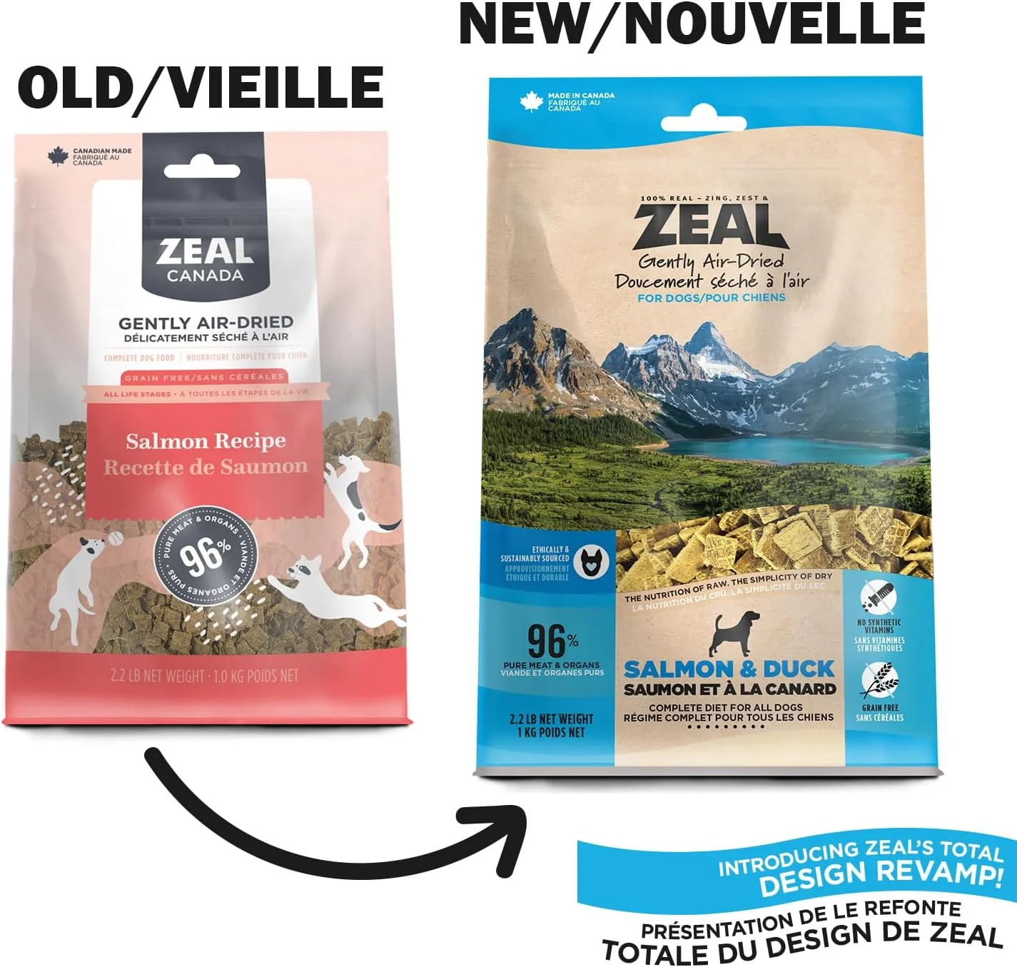 غذای خشک سگ با طعم سالمون خشک شده Zeal - وزن 1 کیلوگرم