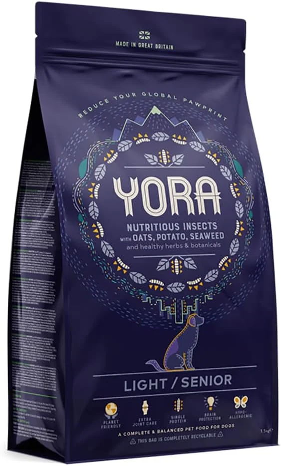 غذای خشک سگ مسن و کم تحرک یورا با پروتئین حشرات - 12 کیلوگرم