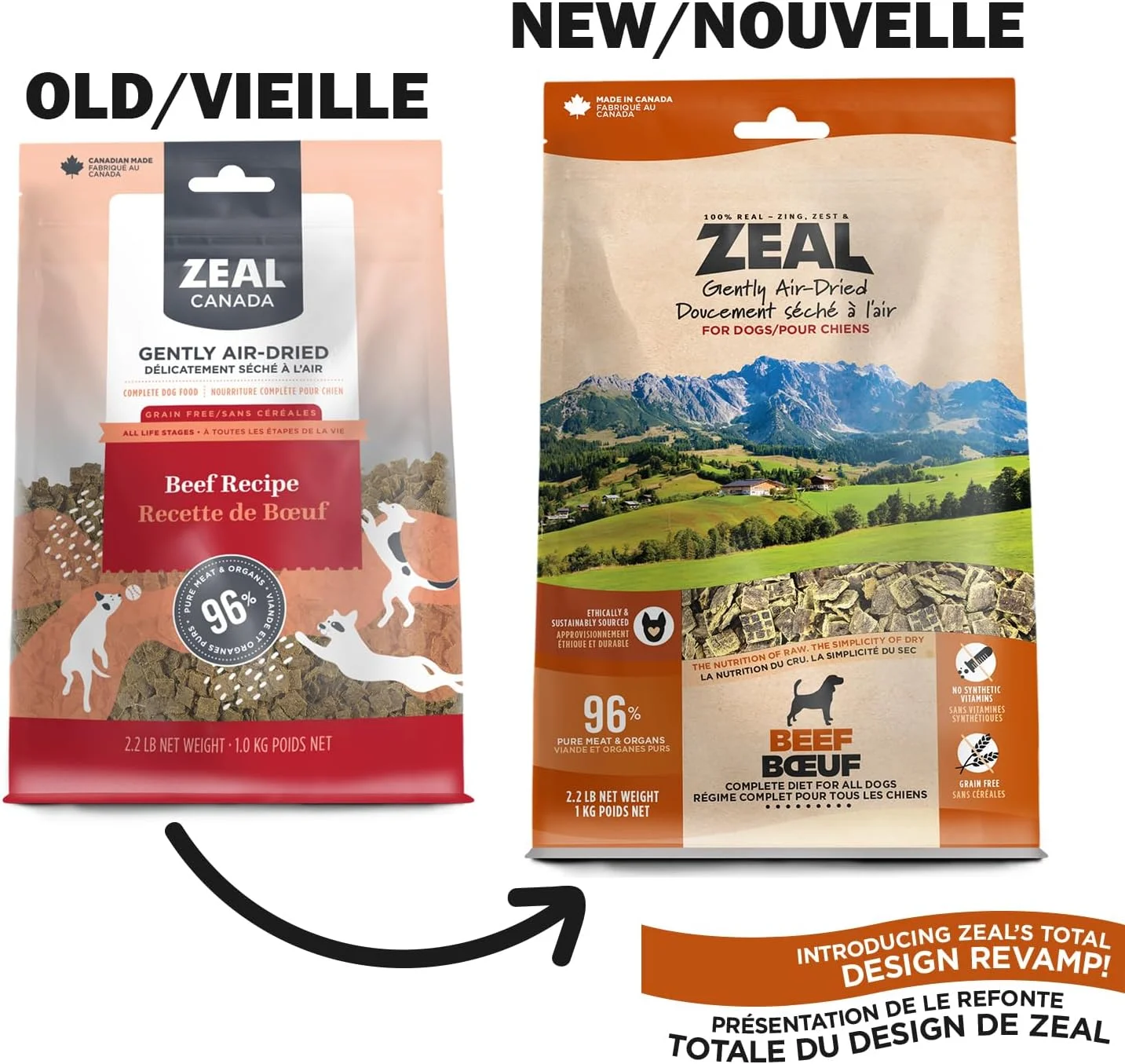 غذای خشک سگ با طعم گوشت گاو خشک شده Zeal - وزن 1 کیلوگرم