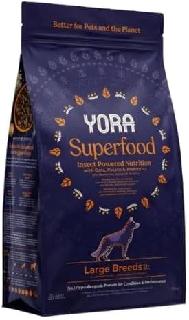غذای خشک سگ بالغ نژاد بزرگ یورا با حشرات مغذی 12 کیلوگرمی