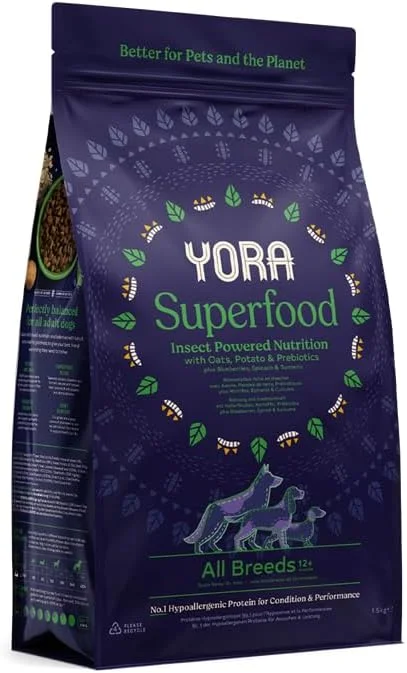 غذای خشک سگ بالغ با پروتئین حشرات یورا پت فودز - 1.5 کیلوگرم