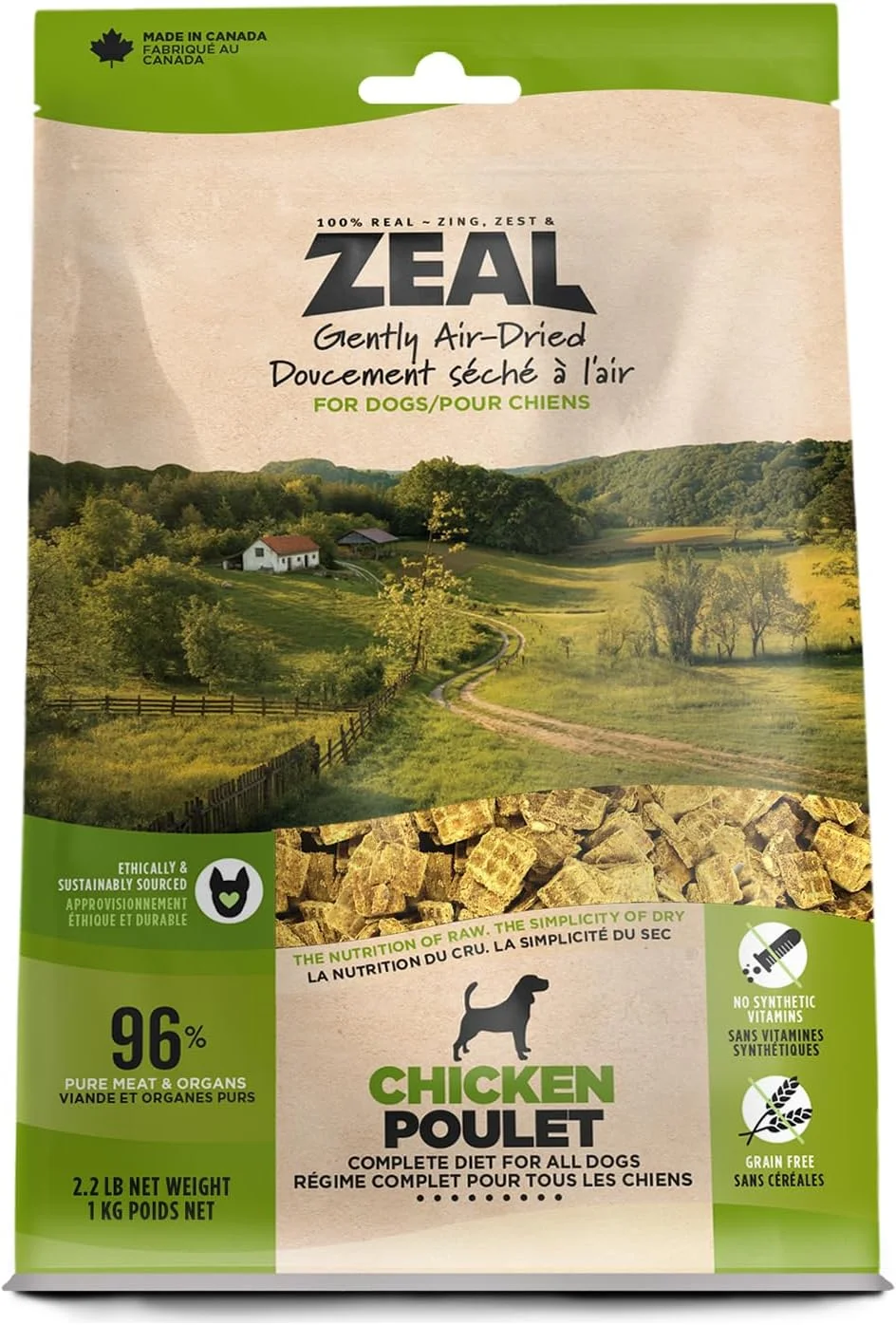 غذای خشک سگ با طعم مرغ و خشک شده با هوا زیل - 1 کیلوگرم