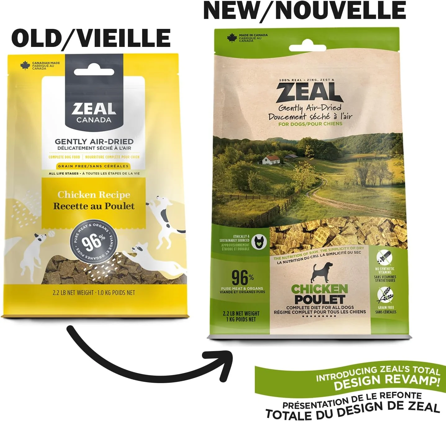 غذای خشک سگ با طعم مرغ و خشک شده با هوا زیل - 1 کیلوگرم