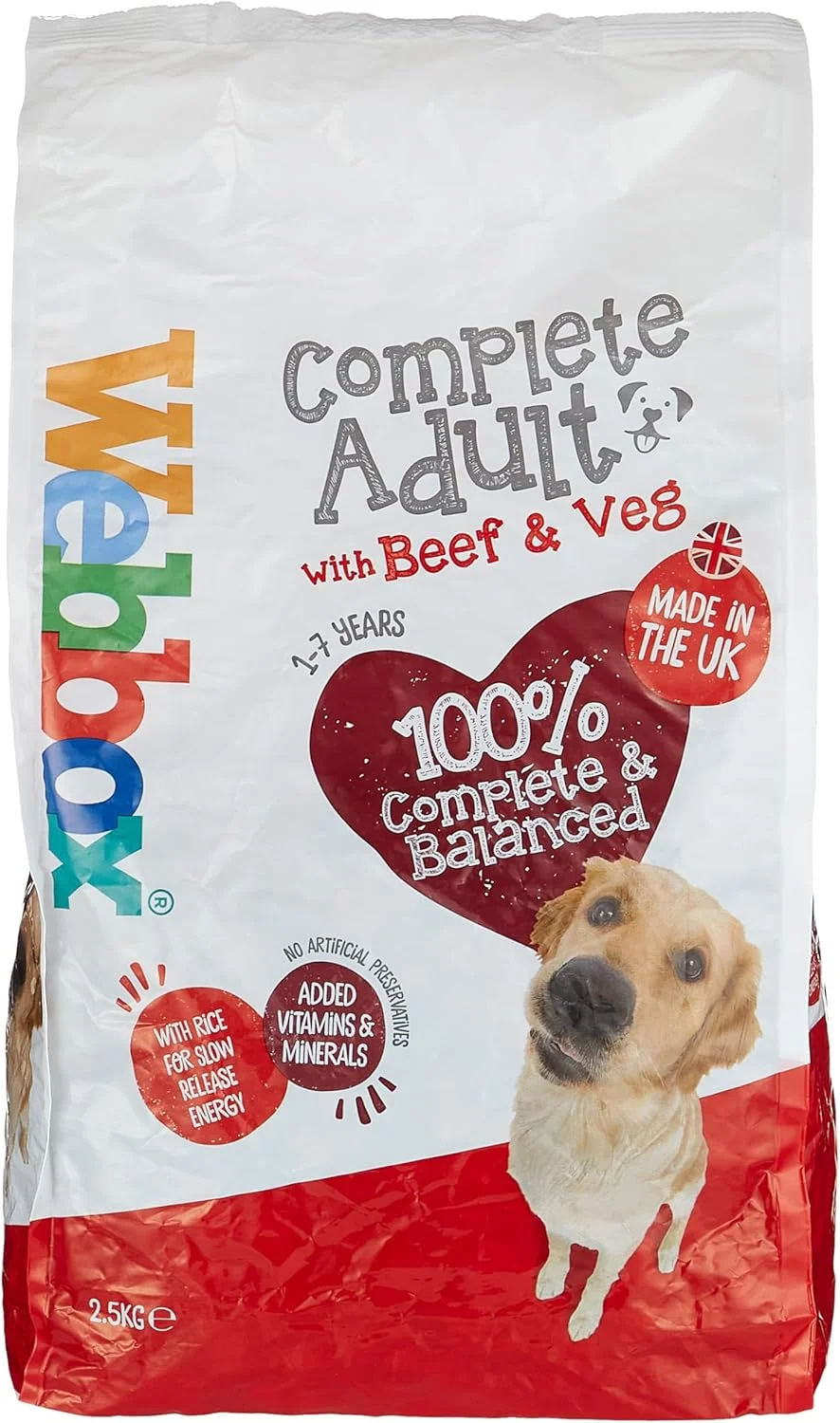 غذای سگ وب باکس با طعم گوشت گاو و سبزیجات ۲.۵ کیلوگرمی