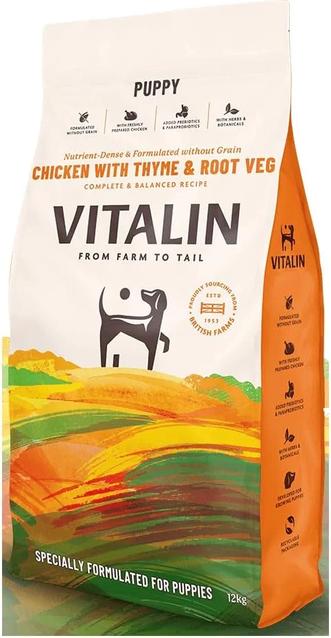 غذای خشک سگ نژاد کوچک ویتالین با طعم مرغ، سبزیجات و آویشن - 12 کیلوگرم