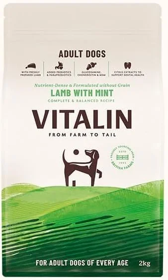 غذای خشک سگ ویتالین طعم بره و نعناع - 2 کیلوگرم