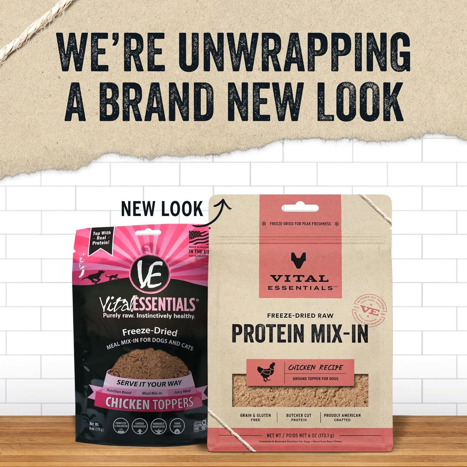 مکمل غذای سگ مخلوط پروتئین خام خشک شده Vital Essentials، مکمل مرغ چرخ کرده برای سگ ها، 170 گرم