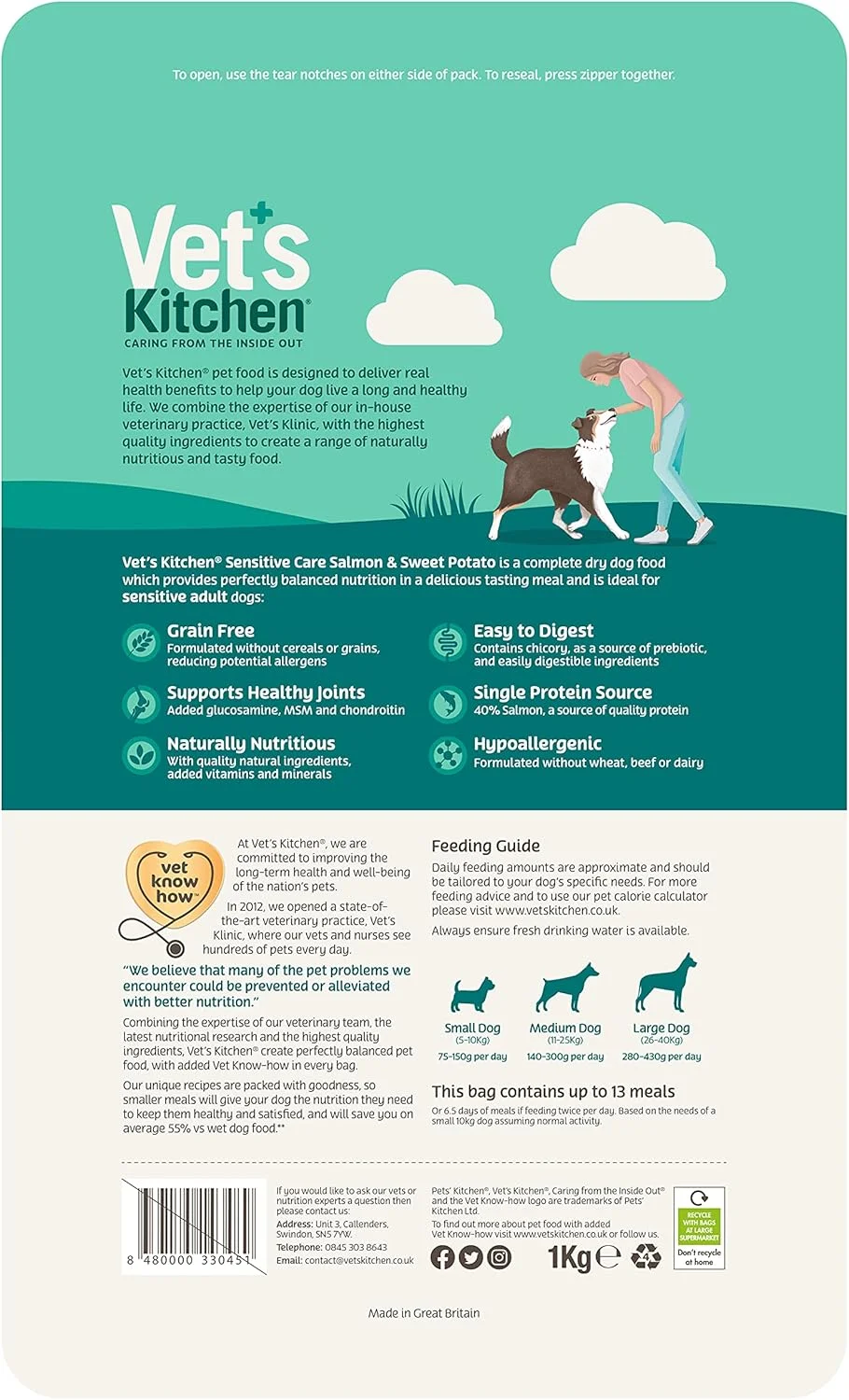 غذای خشک سگ بدون غلات مراقبت ویژه وتز کیچن - سالمون و سیب زمینی - 2.2 کیلوگرم