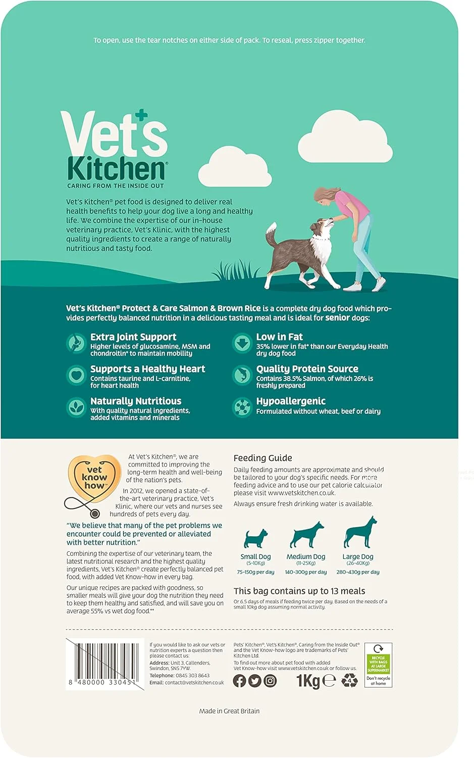 غذای خشک سگ سالمون و برنج قهوه ای مخصوص سگ های مسن وتز کیچن 7.5 کیلوگرم