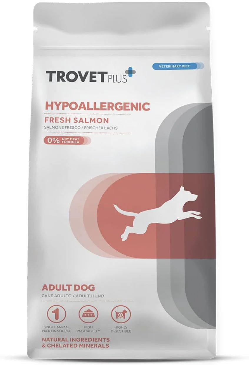 غذای خشک سگ بالغ Trovet Plus Hypoallergenic Salmon Veterinary Diets وزن 10 کیلوگرم