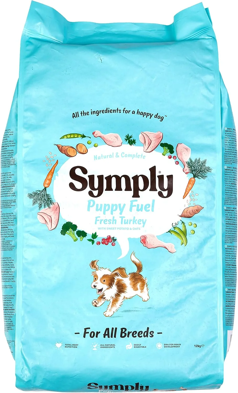 غذای خشک سگ نژاد کوچک سیمپلی با طعم بوقلمون تازه 12 کیلوگرمی