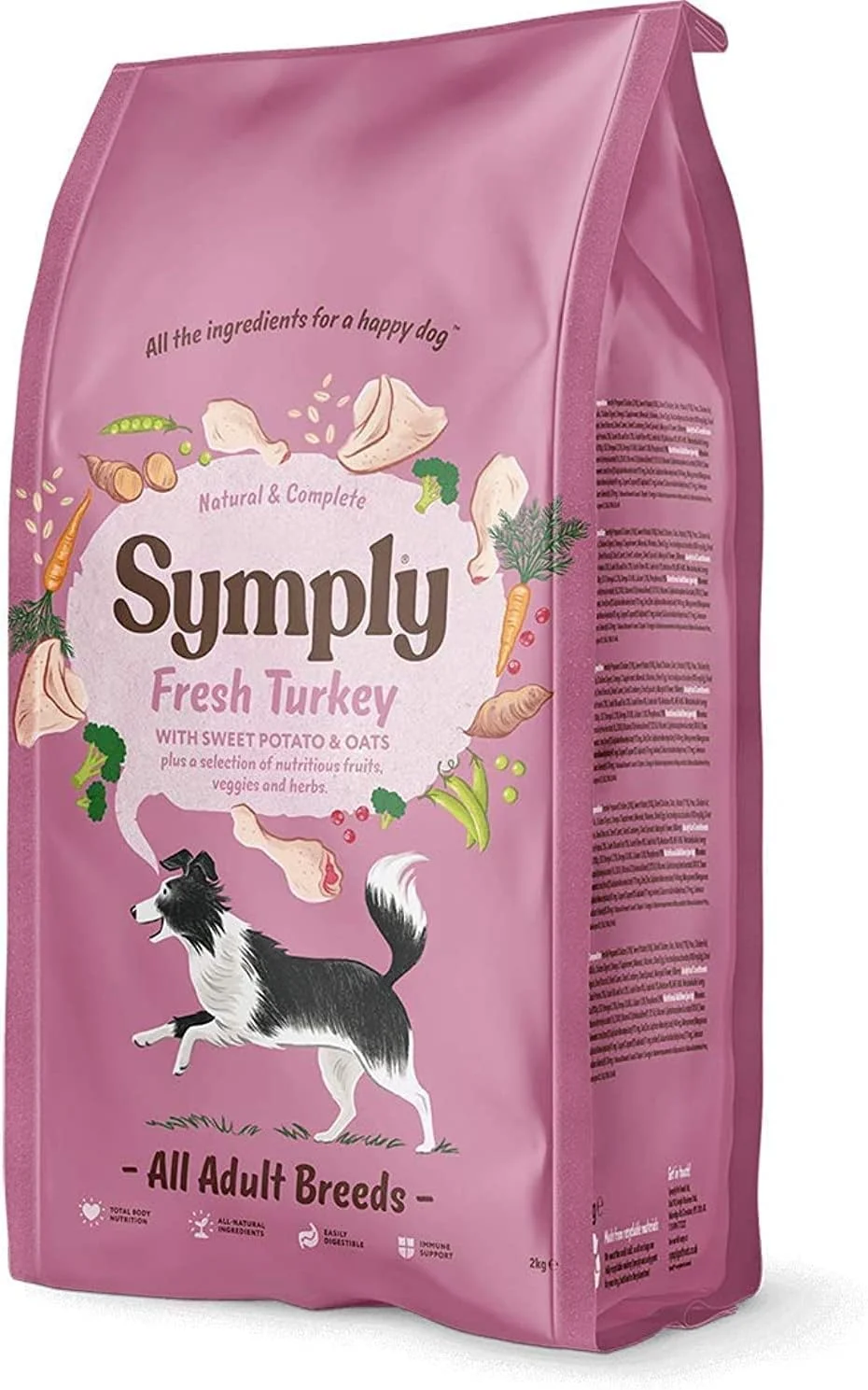 غذای خشک سگ بالغ سیمپلی با طعم بوقلمون تازه ۲ کیلوگرمی