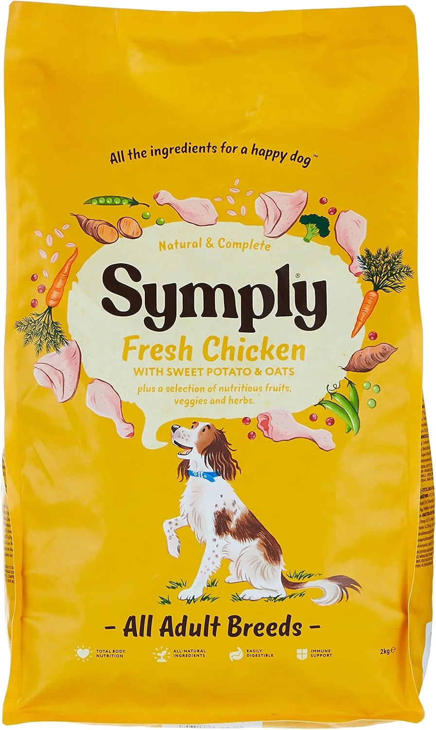 غذای خشک سگ بالغ سیمپلی با طعم مرغ تازه 2 کیلوگرمی