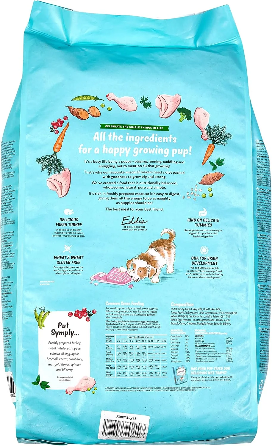 غذای خشک سگ نژاد کوچک سیمپلی با طعم بوقلمون تازه 12 کیلوگرمی