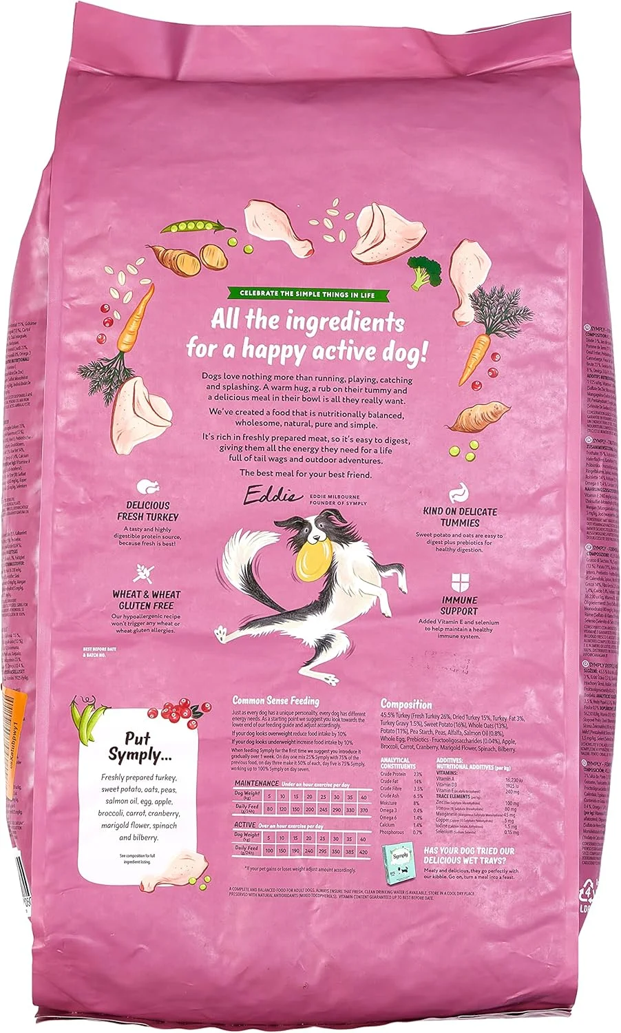 غذای خشک سگ بالغ سیمپلی با طعم بوقلمون تازه 12 کیلوگرمی