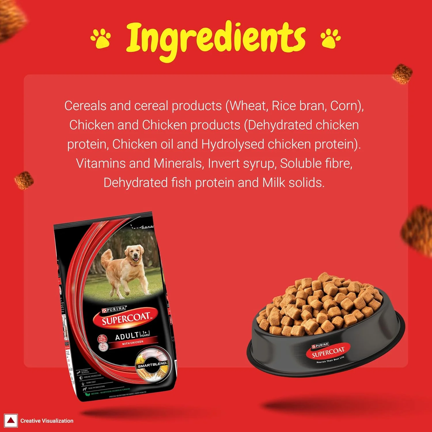 غذای خشک سگ بالغ پورینا سوپرکوت، 1+ سال، با طعم مرغ، ترکیب هوشمند تغذیه دقیق برای سلامت کل بدن، بدون رنگ و طعم دهنده مصنوعی، کیسه 2 کیلوگرمی