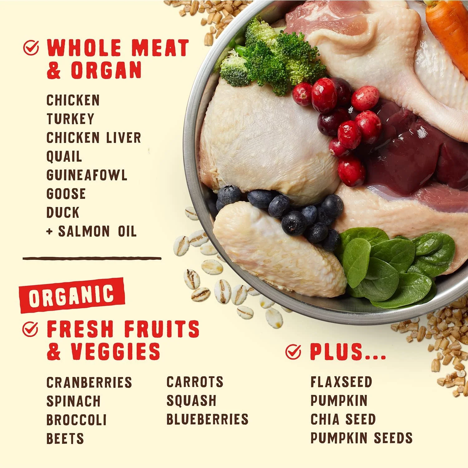 غذای خشک سگ Stella & Chewy's Wild Red Raw Blend Kibble – غلات کامل، غنی از پروتئین – دستور پخت Prairie، کیسه 3.5 پوندی