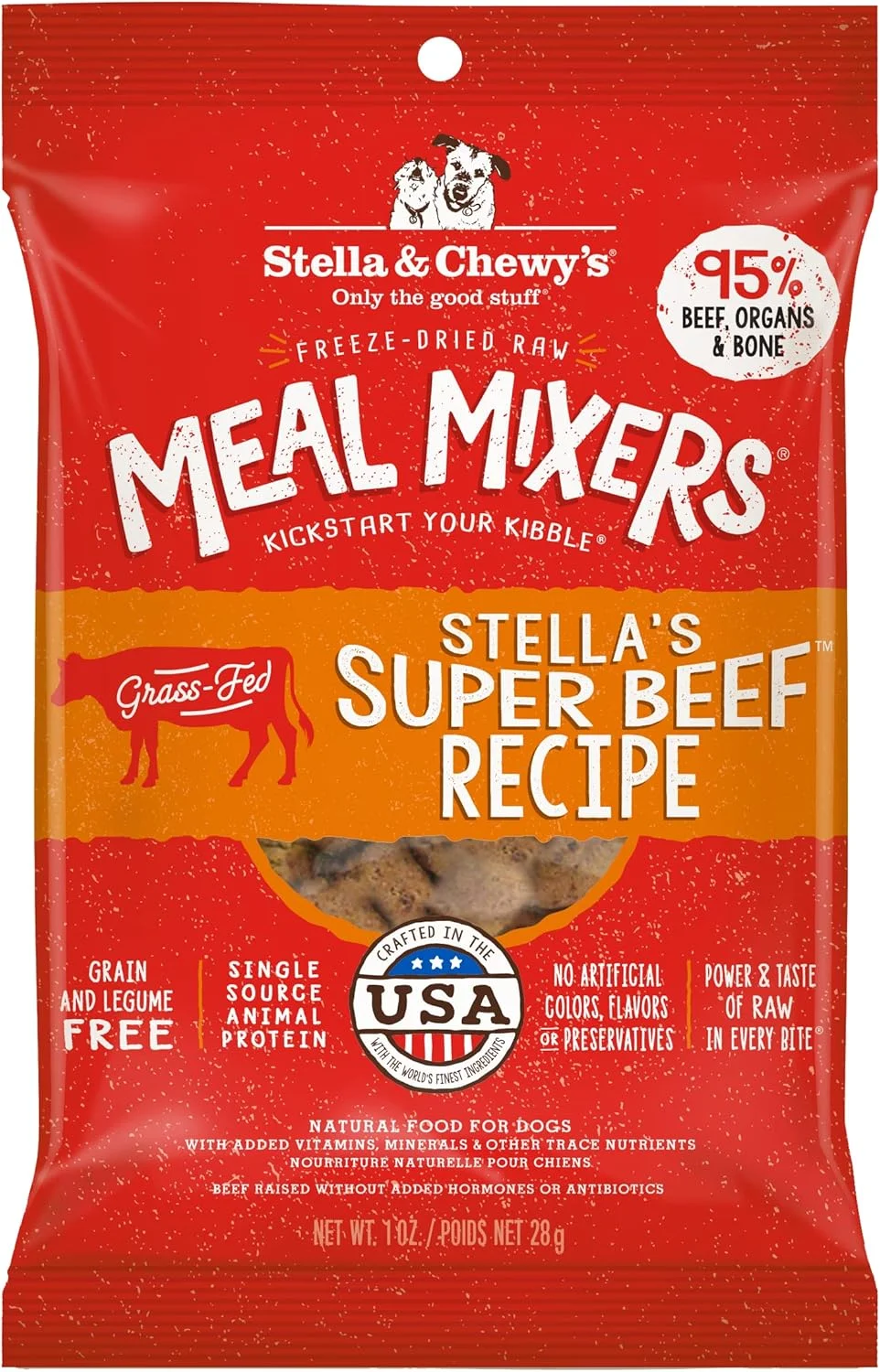 مکمل غذایی سگ Stella & Chewy's مدل Stella's Super Beef Meal Mixers - وزن 28 گرم