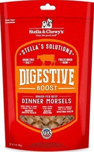 غذای سگ استلا و چوی، تکه‌های گوشت گاو تغذیه شده با علف خام خشک شده برای تقویت هضم (368 گرم)