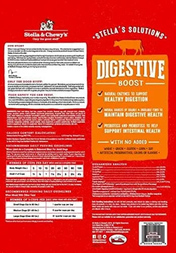 غذای سگ استلا و چوی، تکه‌های گوشت گاو تغذیه شده با علف خام خشک شده برای تقویت هضم (368 گرم)