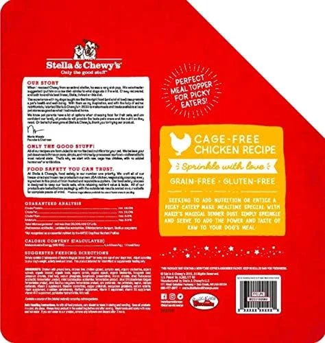 مکمل غذای سگ مرغ بدون قفس خشک شده Stella & Chewy's Marie's Magical Dinner، بسته 7 اونسی