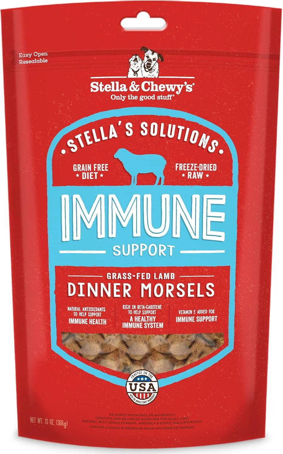 غذای سگ استلا و چوی با طعم بره تغذیه شده با علف تقویت کننده سیستم ایمنی ۱۳ اونس غذای سگ استلا و چوی با طعم بره تغذیه شده با علف تقویت کننده سیستم ایمنی ۱۳ اونس