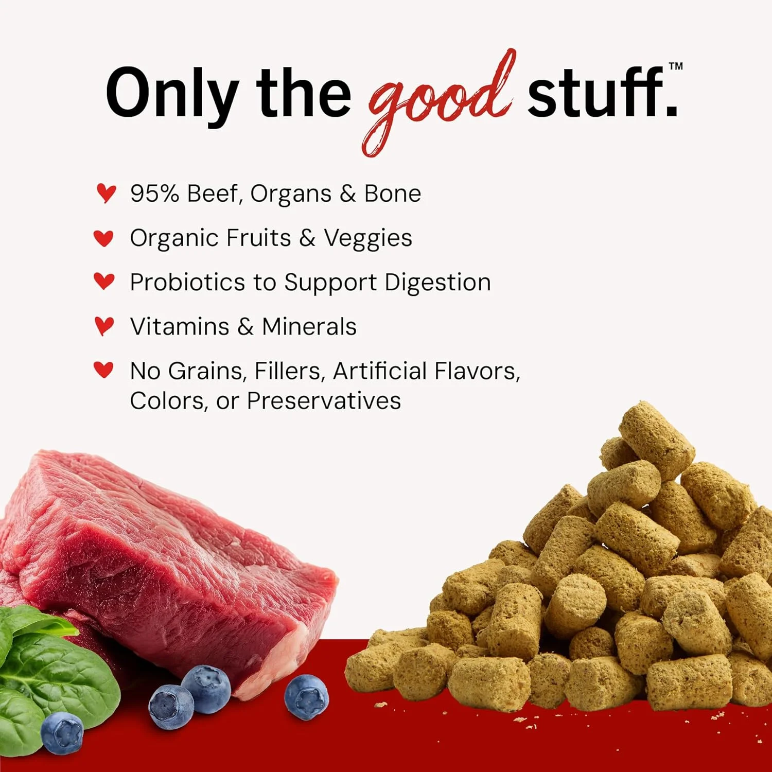 مکمل غذایی سگ استلا و چویز، مخلوط گوشت گاو خام خشک شده، 99 گرم