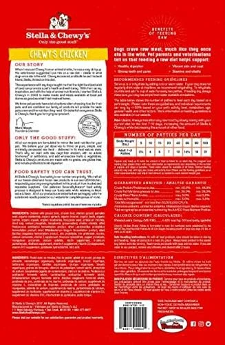 غذای سگ استلا و چوی، غذای خام خشک شده با مرغ