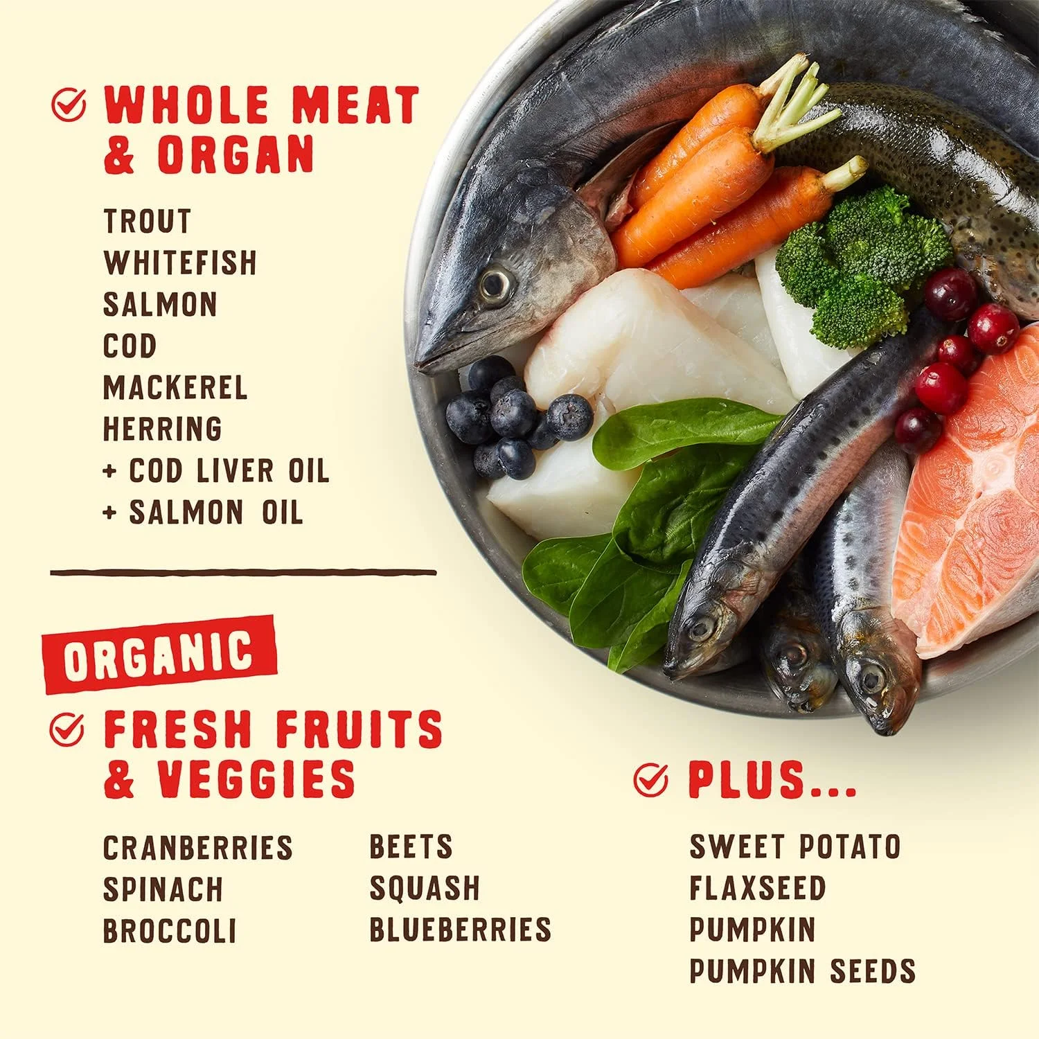 غذای خشک سگ استلا و چوی مدل Wild Red با پوشش گوشت خام، پروتئین بالا، بدون غلات و حبوبات، دستور پخت اقیانوسی، کیسه 3.5 پوندی