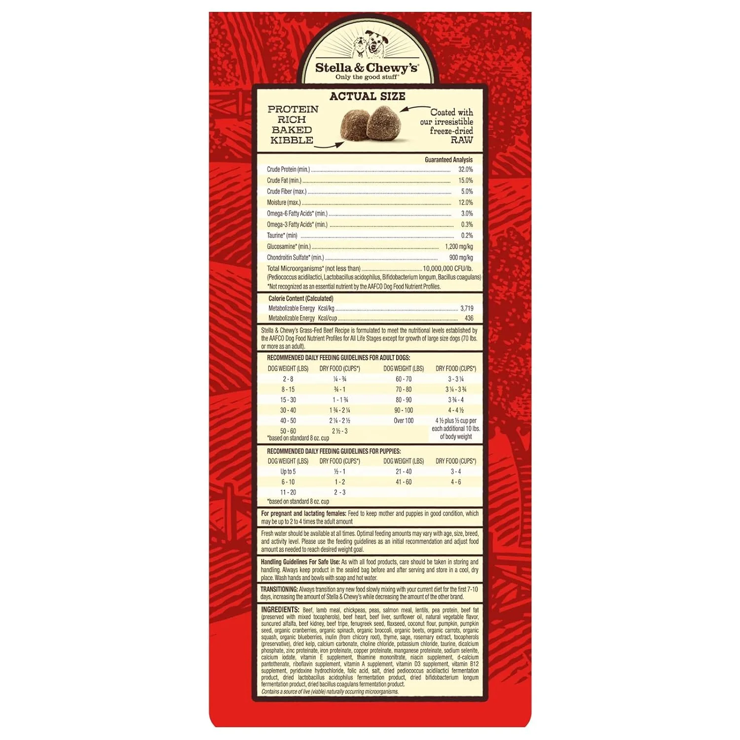 غذای سگ استلا و چوی با روکش گوشت گاو خام، 4.5 کیلوگرمی