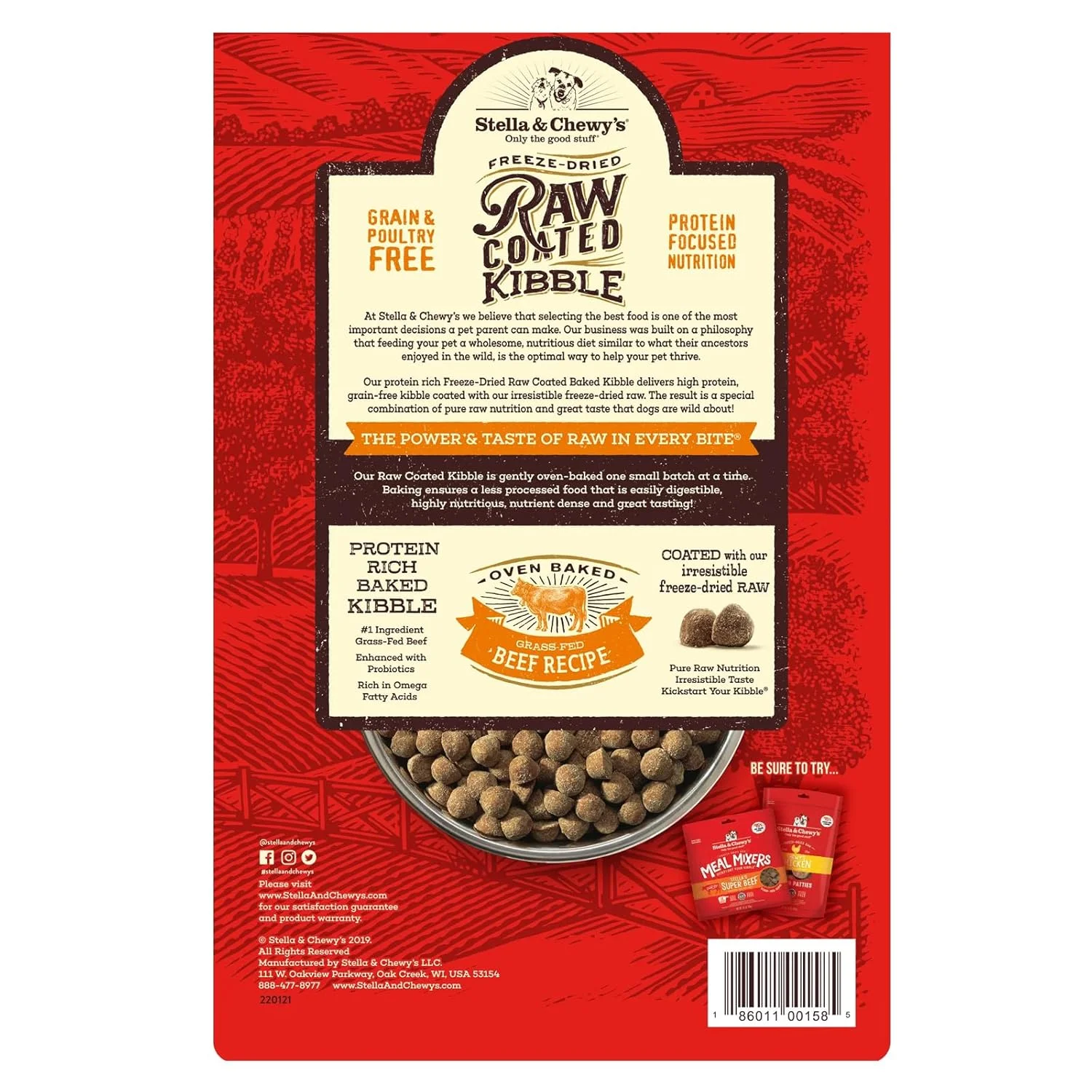 غذای سگ استلا و چوی با روکش گوشت گاو خام، 4.5 کیلوگرمی