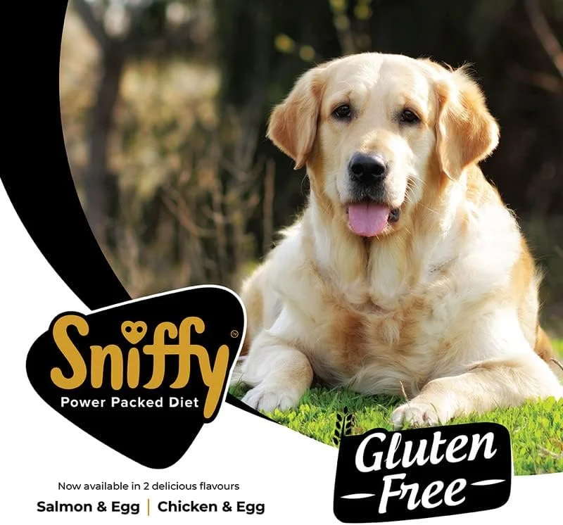 غذای خشک سگ Sniffy Puppy - 3 کیلوگرم | مرغ و تخم مرغ واقعی، رژیم غذایی پر پروتئین برای همه نژادها | غذای بدون گلوتن برای سگ ها