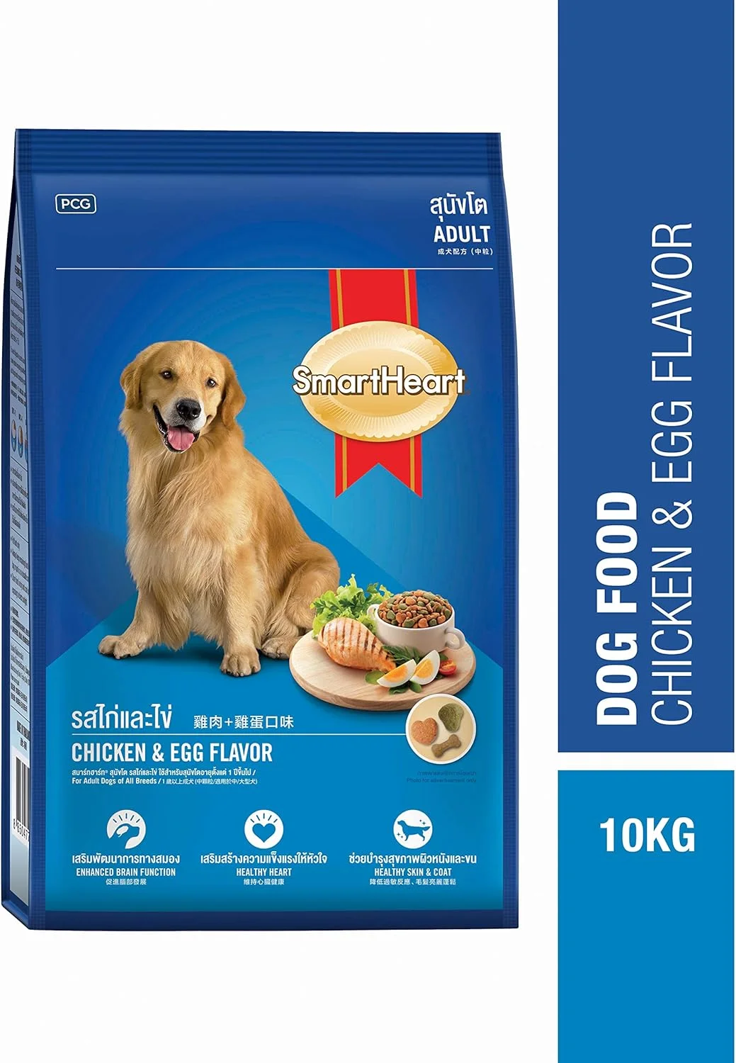 غذای خشک سگ بالغ SmartHeart با طعم مرغ و تخم مرغ ۱۰ کیلوگرمی