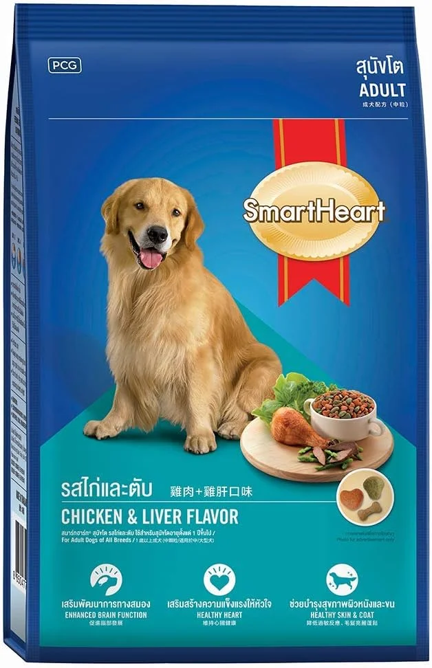 غذای خشک سگ بالغ SmartHeart با طعم مرغ و جگر، 1.5 کیلوگرم