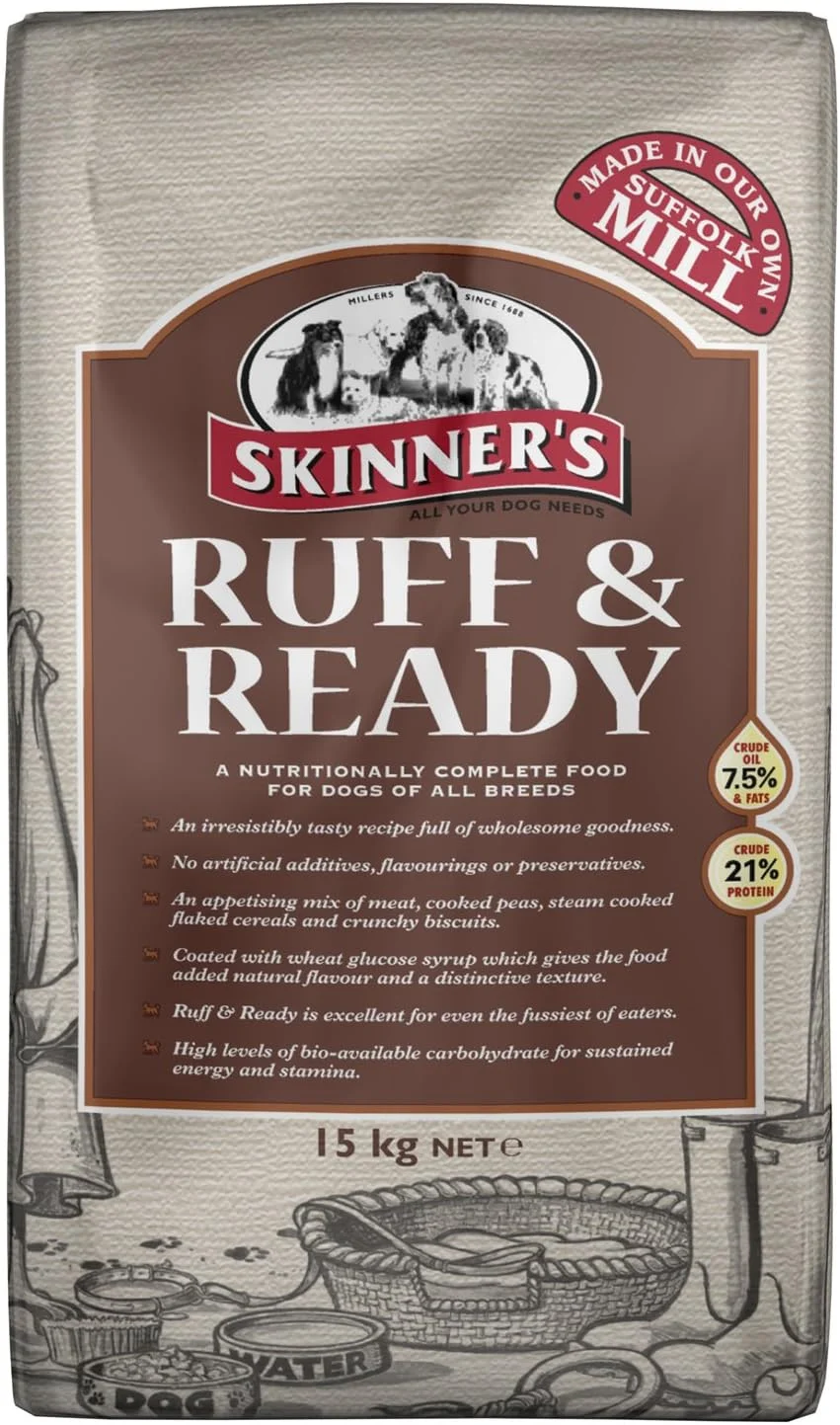 غذای خشک کامل سگ بالغ کارگر Skinners Ruff and Ready، 15 کیلوگرم