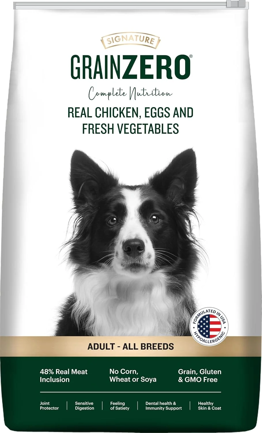 غذای خشک سگ بالغ با طعم مرغ، تخم مرغ و سبزیجات واقعی بدون غلات سیگنیچر، 12 کیلوگرم