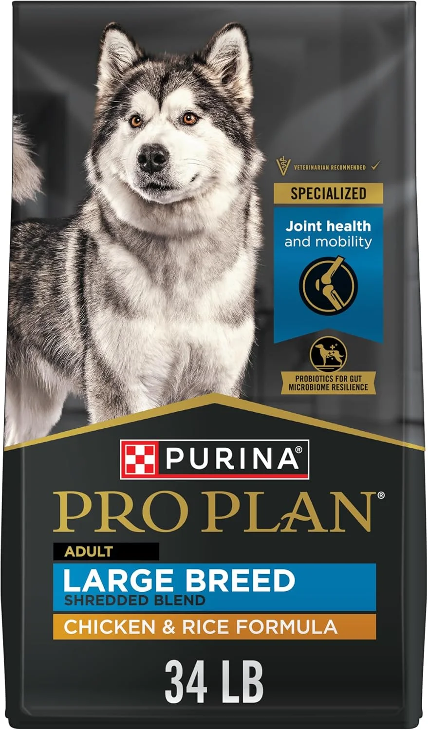 غذای سگ نژاد بزرگ Purina Pro Plan برای سلامت مفاصل، مخلوط مرغ و برنج خرد شده - کیسه 34 پوندی